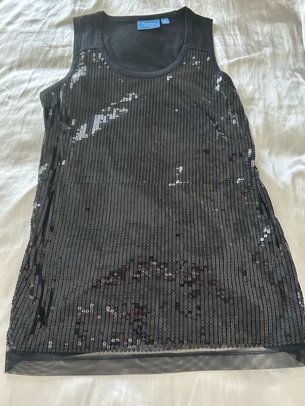 Vera Wang Black Sequin Tank